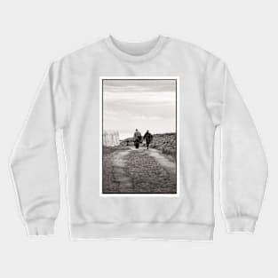 Fishermen heading home past the Mull of Galloway lighthouse - Scotland Crewneck Sweatshirt